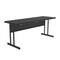 Correll Rectangle Computer or Training Desk Height Work Station, 24" W, 72" L, 29" H, Black Grantie WS2472-07 - alternate 4